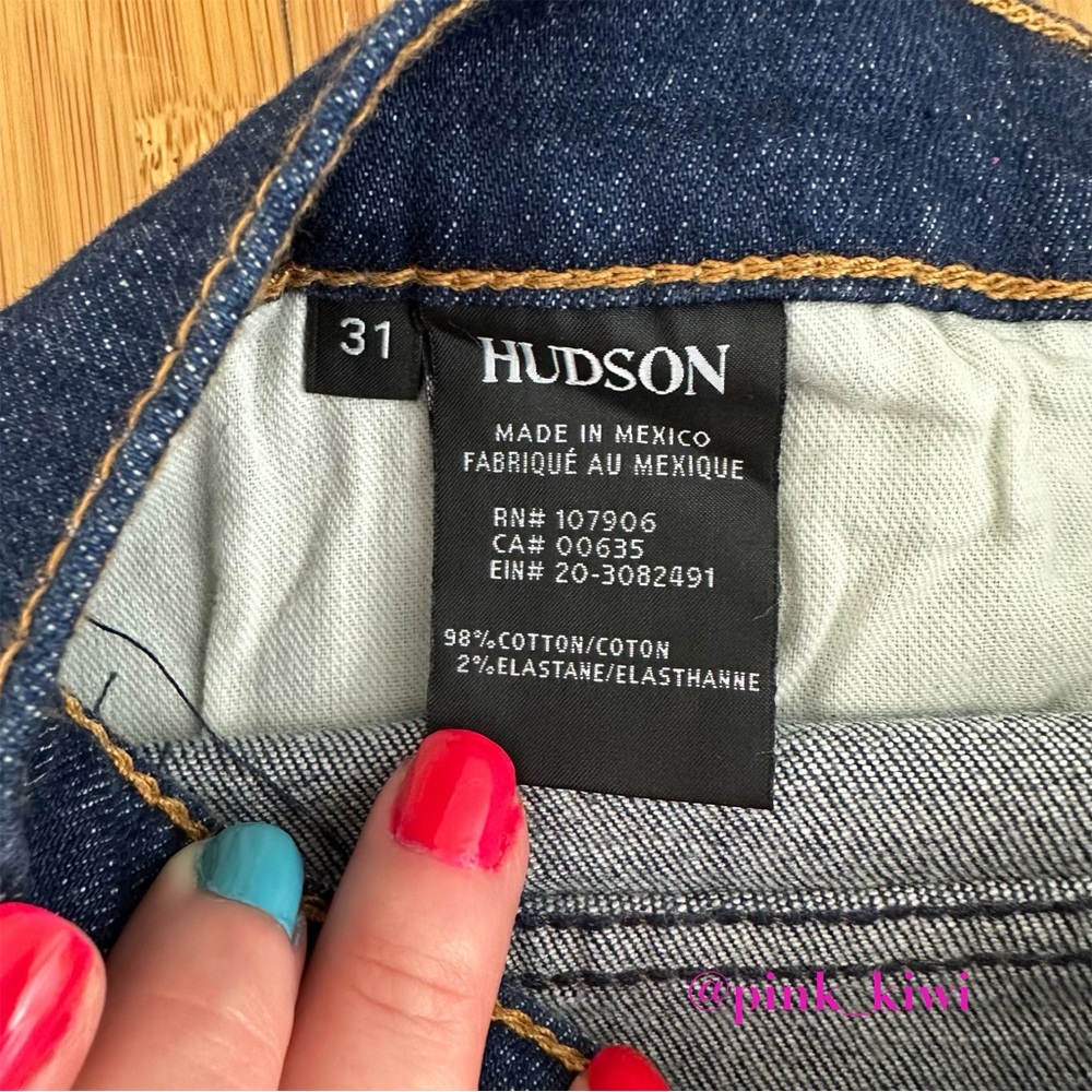 Hudson Jeans Zoeey High Rise Deep Cuff Straight Crop Jeans - Picture 7 of 9
